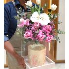 30|Acrylic box cake & Flowers