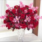 50 | cymbidium and red roses 