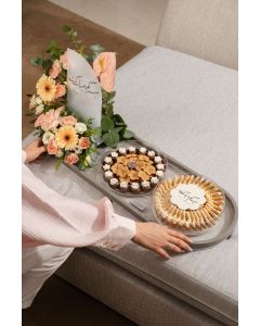E7| Tray with flowers & sweets